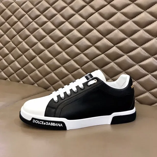 Dolce & Gabbana Tênis Lifestyle de Couro Preto e Branco 4