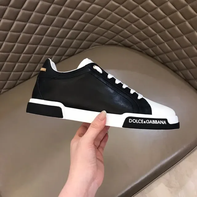 Dolce & Gabbana Tênis Lifestyle de Couro Preto e Branco 5