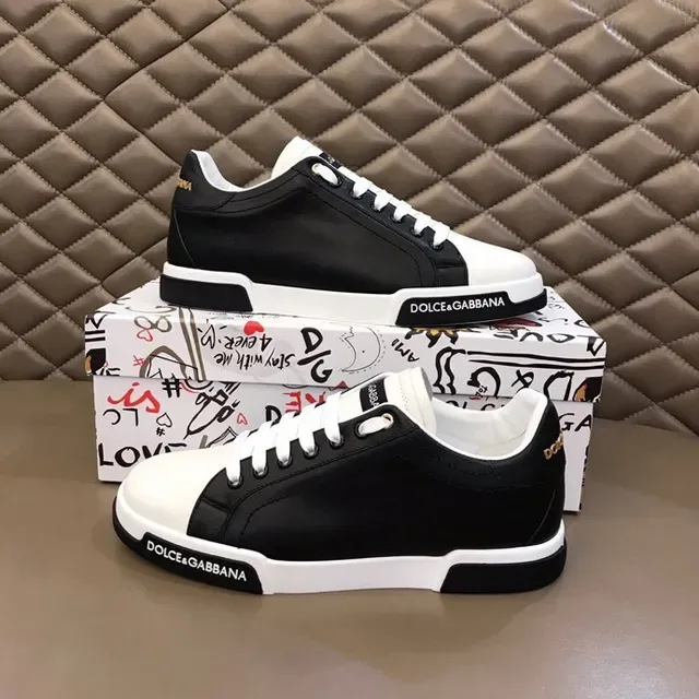 Dolce & Gabbana Tênis Lifestyle de Couro Preto e Branco 6