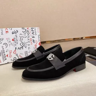 Dolce & Gabbana DG Buckle Loafer Black Suede Loafers
