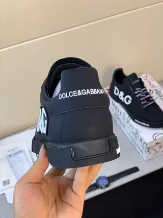 Dolce & Gabbana Portofino Sneakers Lifestyle Noir Blanc Low-Top Logo Lourd 8