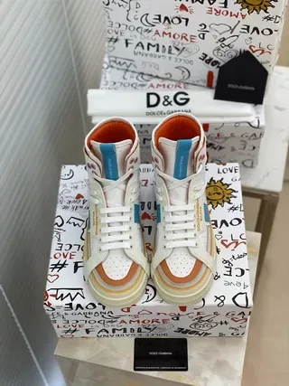 Dolce & Gabbana Portofino baskets lifestyle blancs multicolores high-top color-blockés 9