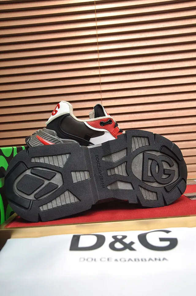 Dolce & Gabbana Blancas Rojas Suela En Capas Bloqueadas Por Color Upper Chunky Sneakers 4