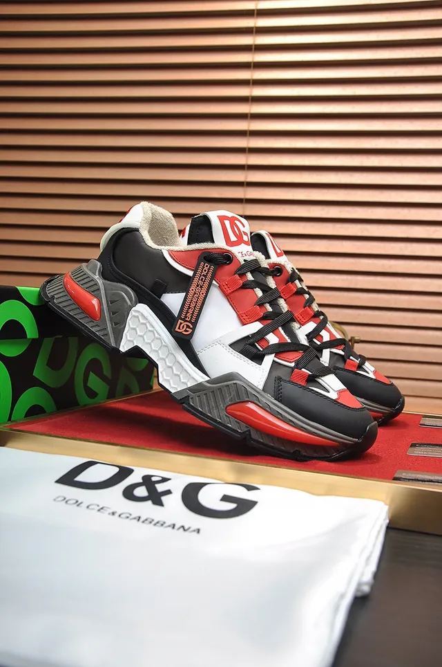 Dolce & Gabbana Blancas Rojas Suela En Capas Bloqueadas Por Color Upper Chunky Sneakers 8