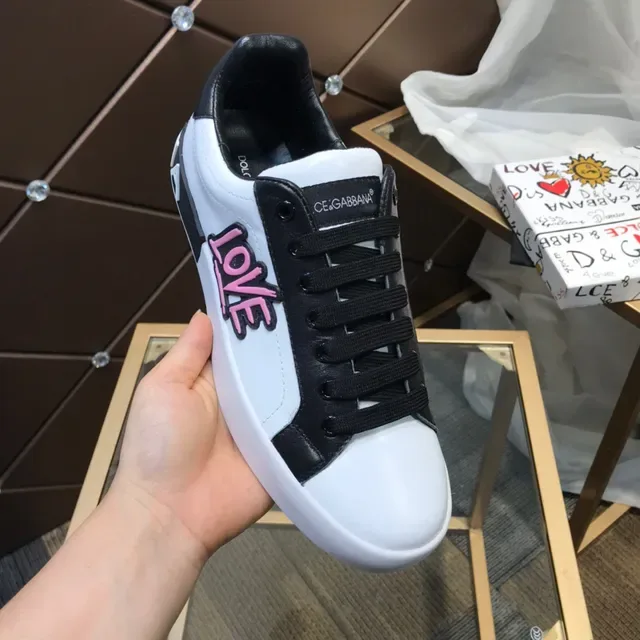 Dolce & Gabbana Amore Print branco e preto Lifestyle Sneakers 2