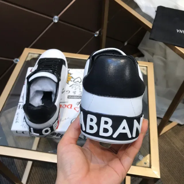 Dolce & Gabbana Amore Print branco e preto Lifestyle Sneakers 6