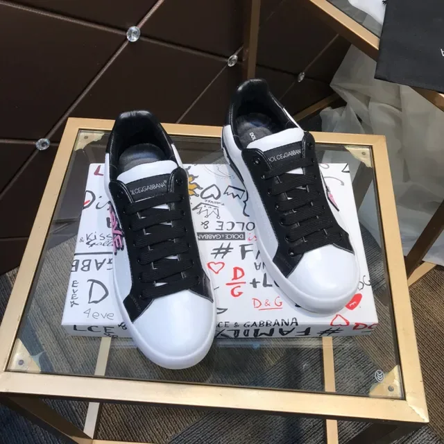 Dolce & Gabbana Amore Print branco e preto Lifestyle Sneakers 7