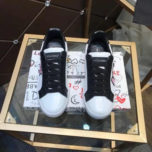 Dolce & Gabbana Amore Print branco e preto Lifestyle Sneakers 9