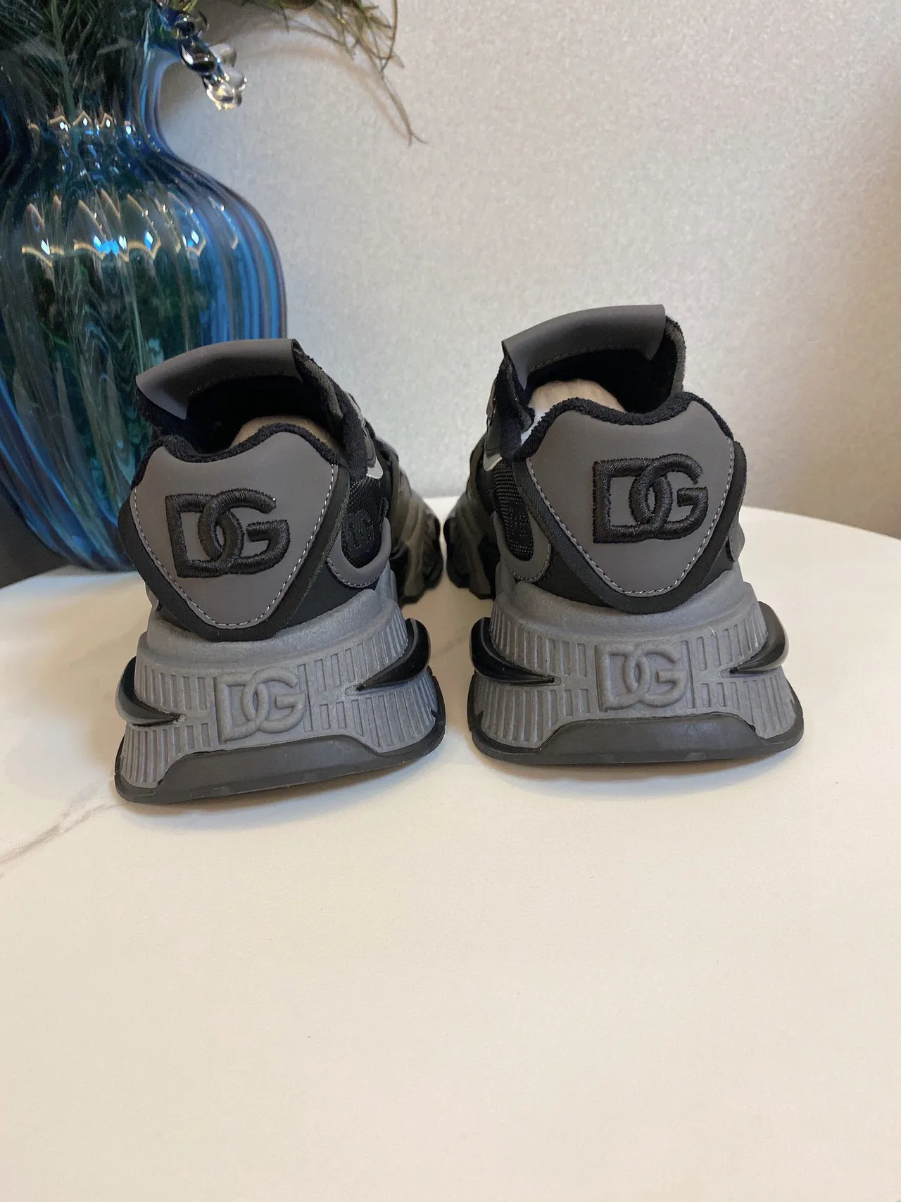 Dolce & Gabbana Semelle Noire Gris En Couches Maille Et Daim Supérieur Sneakers Chunky 9