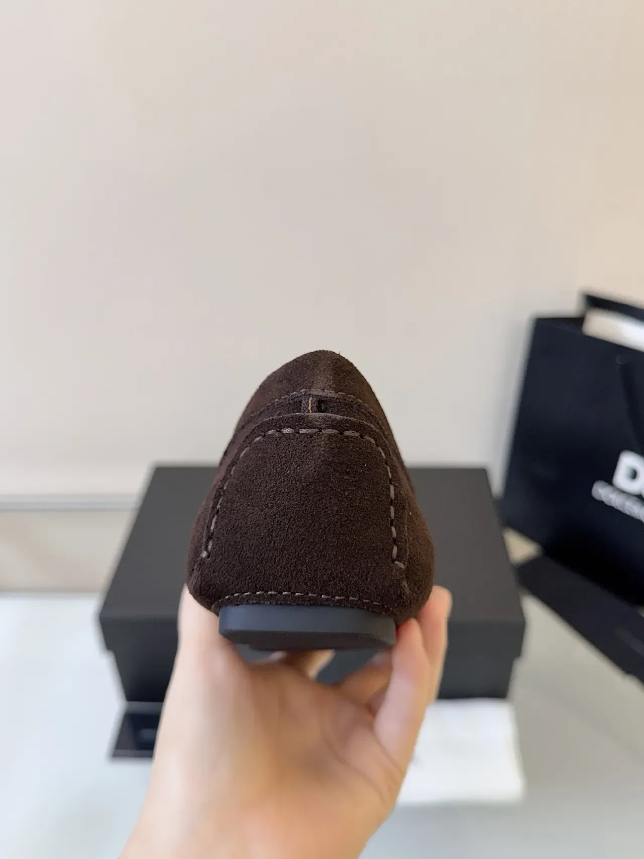 Dolce & Gabbana Brown Beige Suede Upper Monogram-Printed Loafer 4