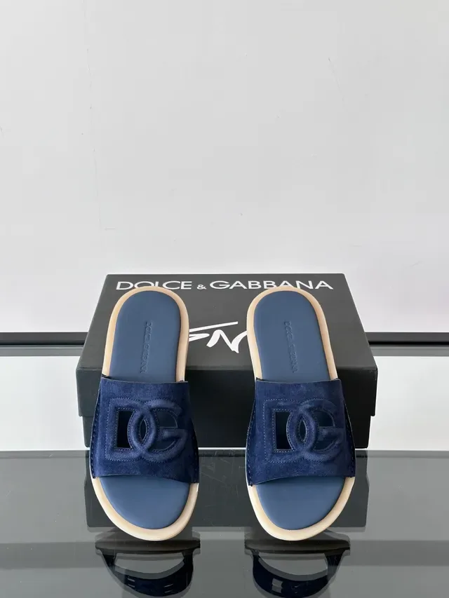 Dolce & Gabbana Logo-Strap Suede Slippers 5