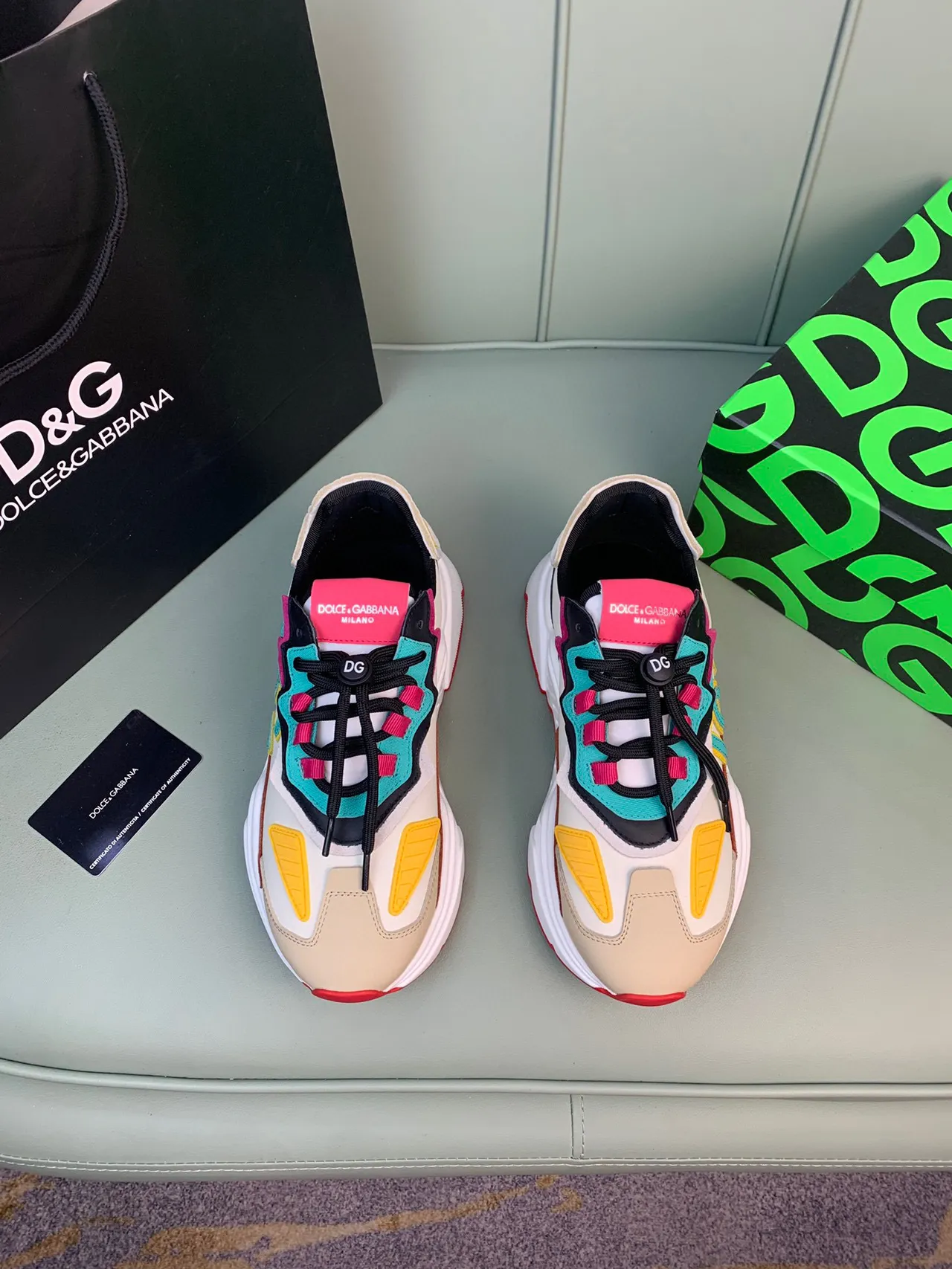 Dolce & Gabbana Multicolor Logo-Embroidered Chunky Sneakers 8