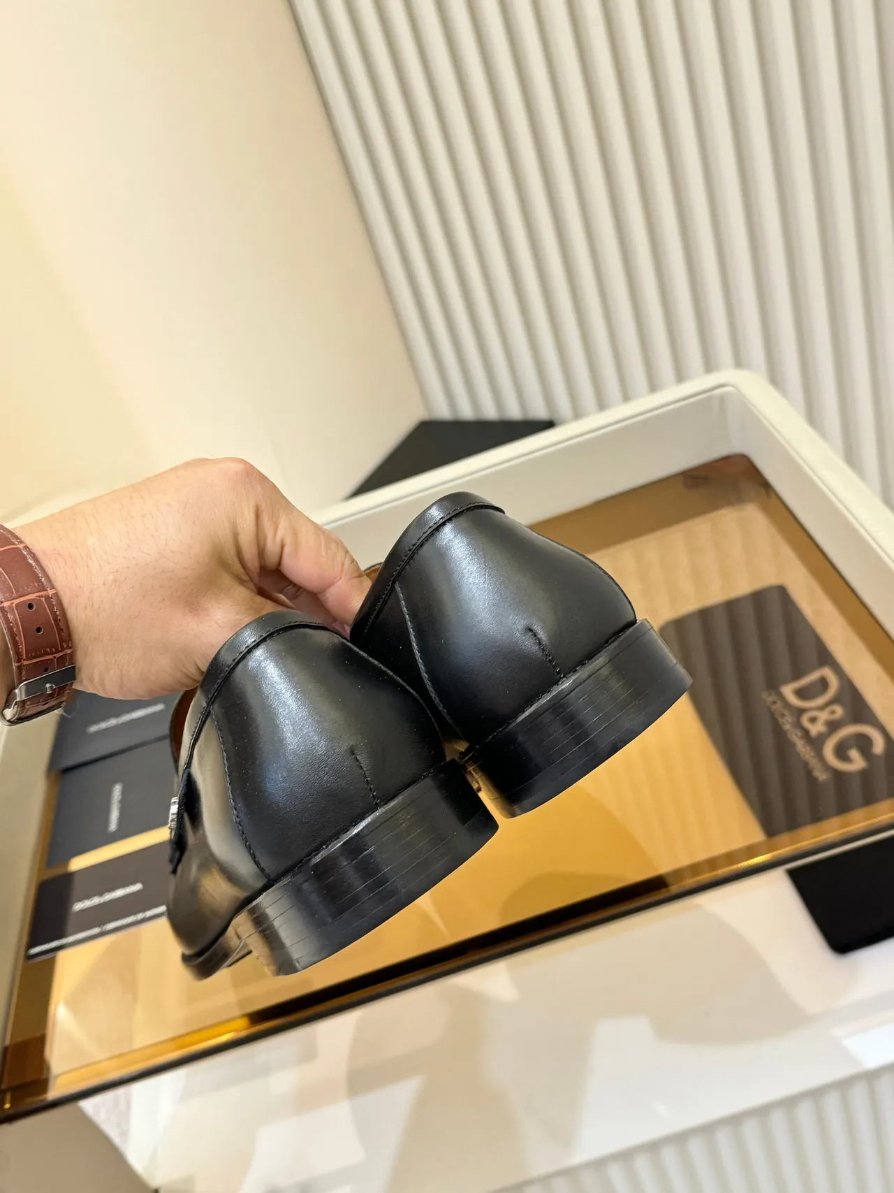 Dolce & Gabbana Portofino loafer en cuir noir 3
