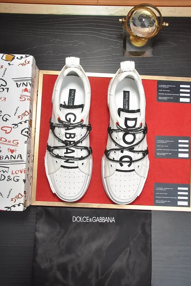 Dolce & Gabbana Portofino White Leather Dual-Strap Lifestyle Sneakers 8