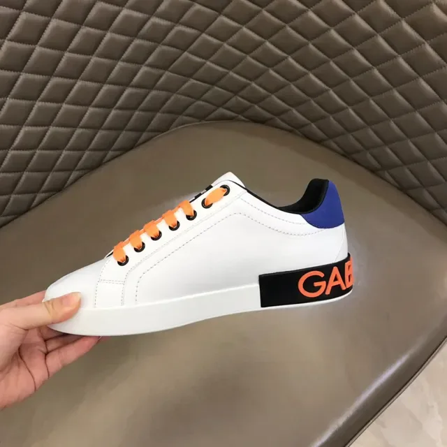 Dolce & Gabbana White Navy Leather Upper Oversized Logo Lifestyle Sneakers 3