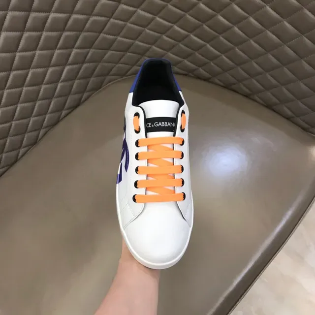 Dolce & Gabbana White Navy Leather Upper Oversized Logo Lifestyle Sneakers 4