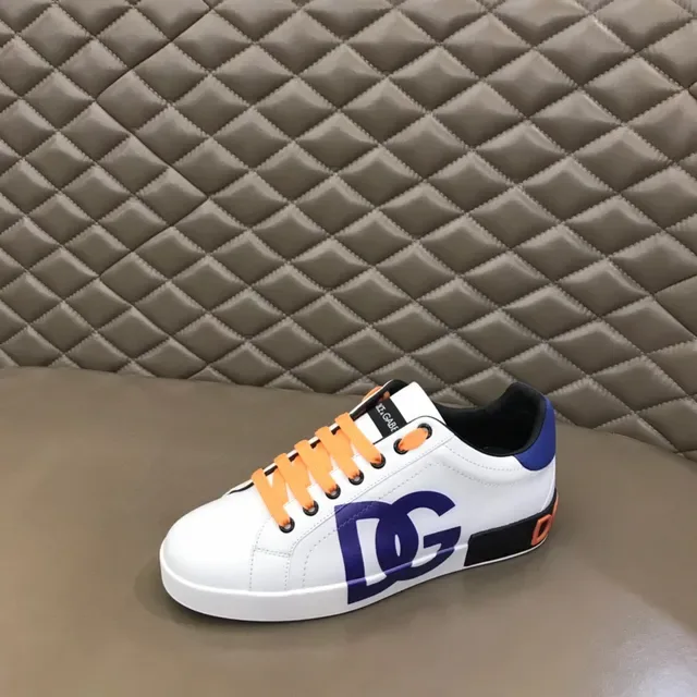 Dolce & Gabbana White Navy Leather Upper Oversized Logo Lifestyle Sneakers 6