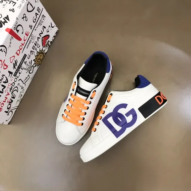Dolce & Gabbana White Navy Leather Upper Oversized Logo Lifestyle Sneakers 8
