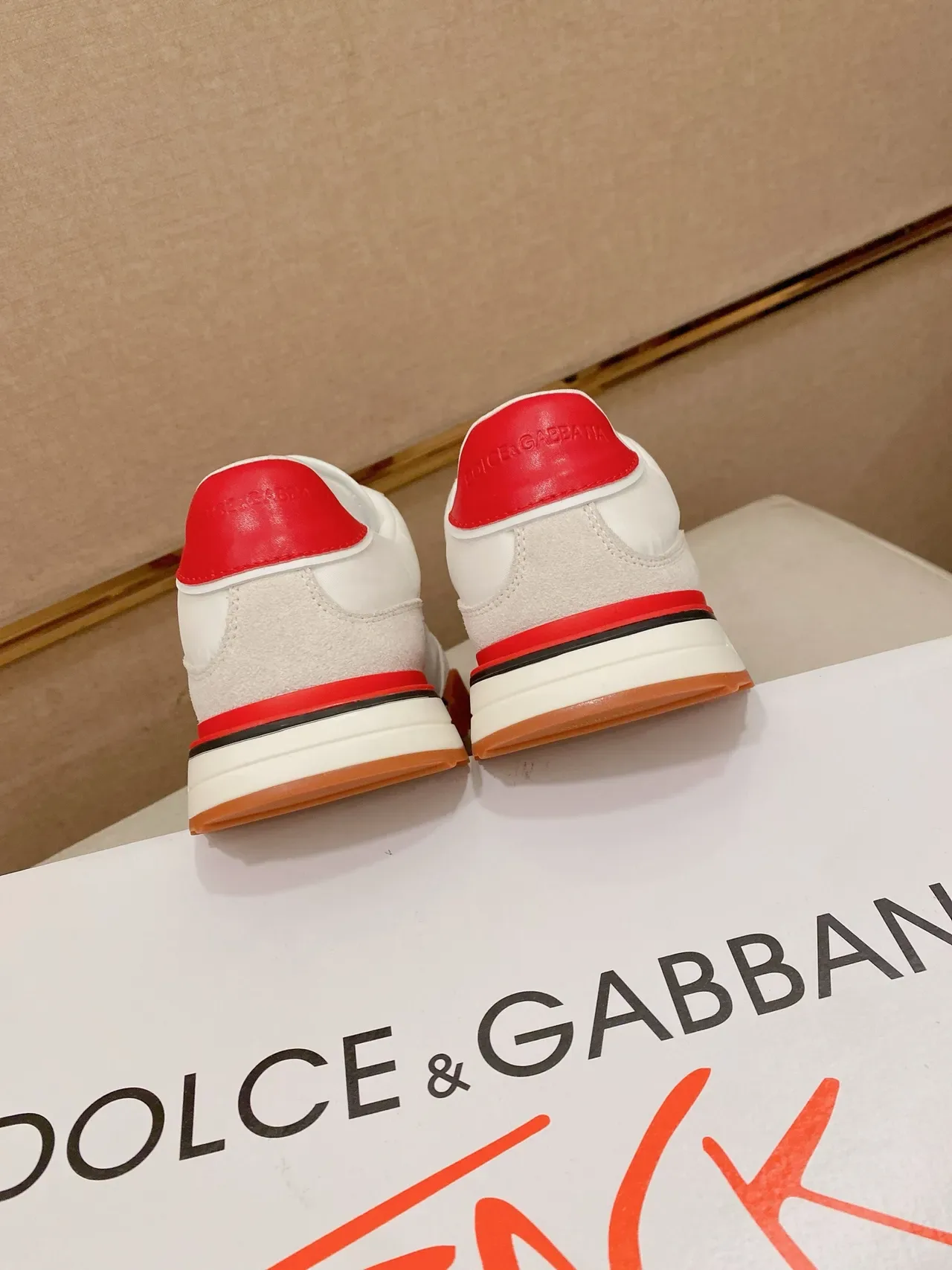 Dolce & Gabbana Sneakers Lifestyle Blancs Rouges Low-Top Upper de Material Mixte 3