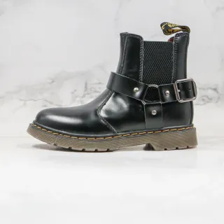 Dr. Martens 1460 Buckle Strap Black Leather Chelsea Boot