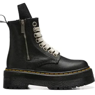 Dr. Martens Jadon Negro Beige Suela Plataforma Cremallera Lateral Botas Martin