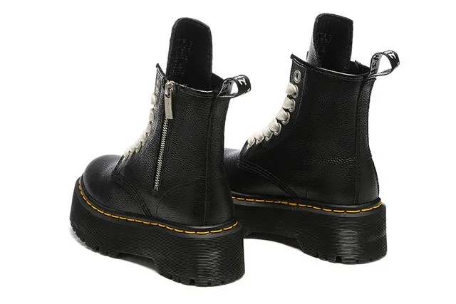 Dr. Martens Jadon Negro Beige Suela Plataforma Cremallera Lateral Botas Martin 3