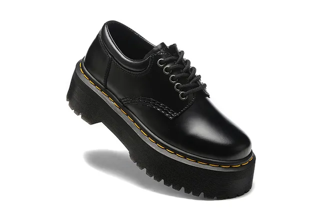 Dr. Martens Jadon Platform Black Leather Oxford Shoes 3