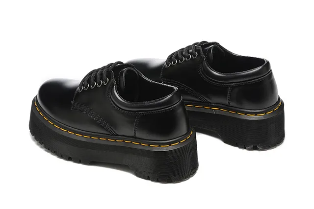 Dr. Martens Jadon Platform Black Leather Oxford Shoes 7