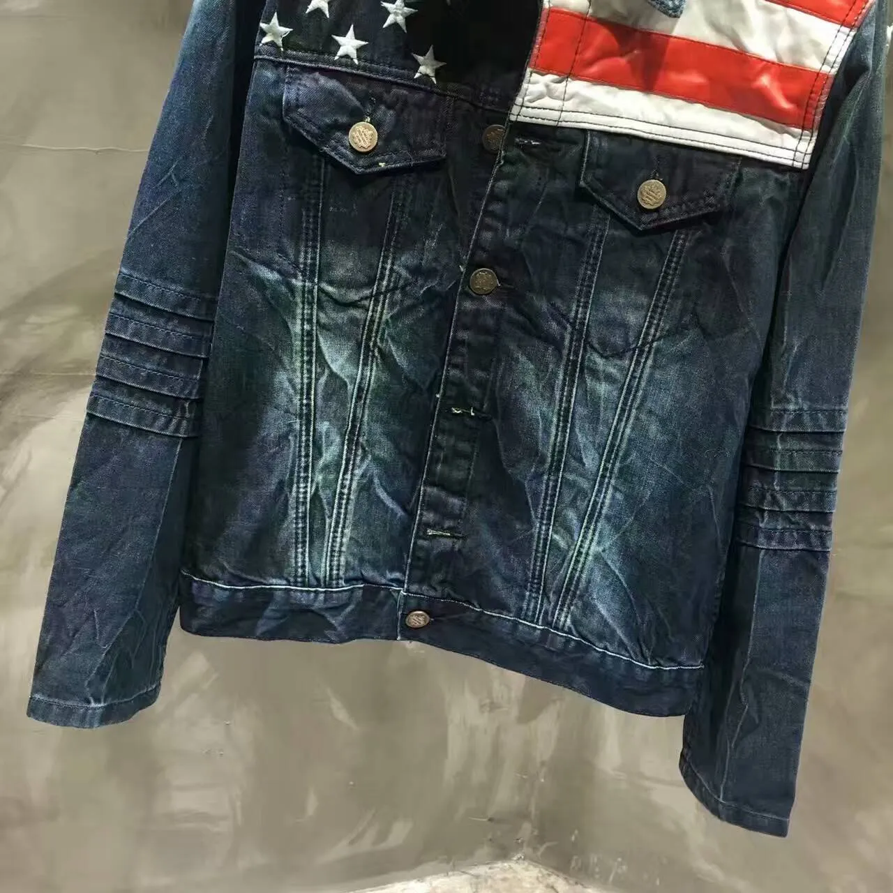 Dsquared2 মার্কিন যুক্তরাষ্ট্রের পতাকা প্যাচ ডেনিম জ্যাকেট 5