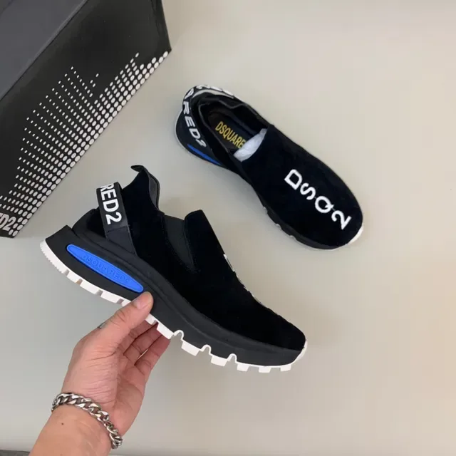 Dsquared2 ICON Tênis Lifestyle Slip-On Preto e Azul 6