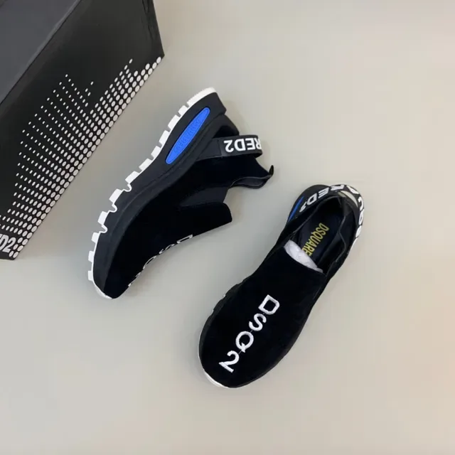 Dsquared2 ICON Tênis Lifestyle Slip-On Preto e Azul 7