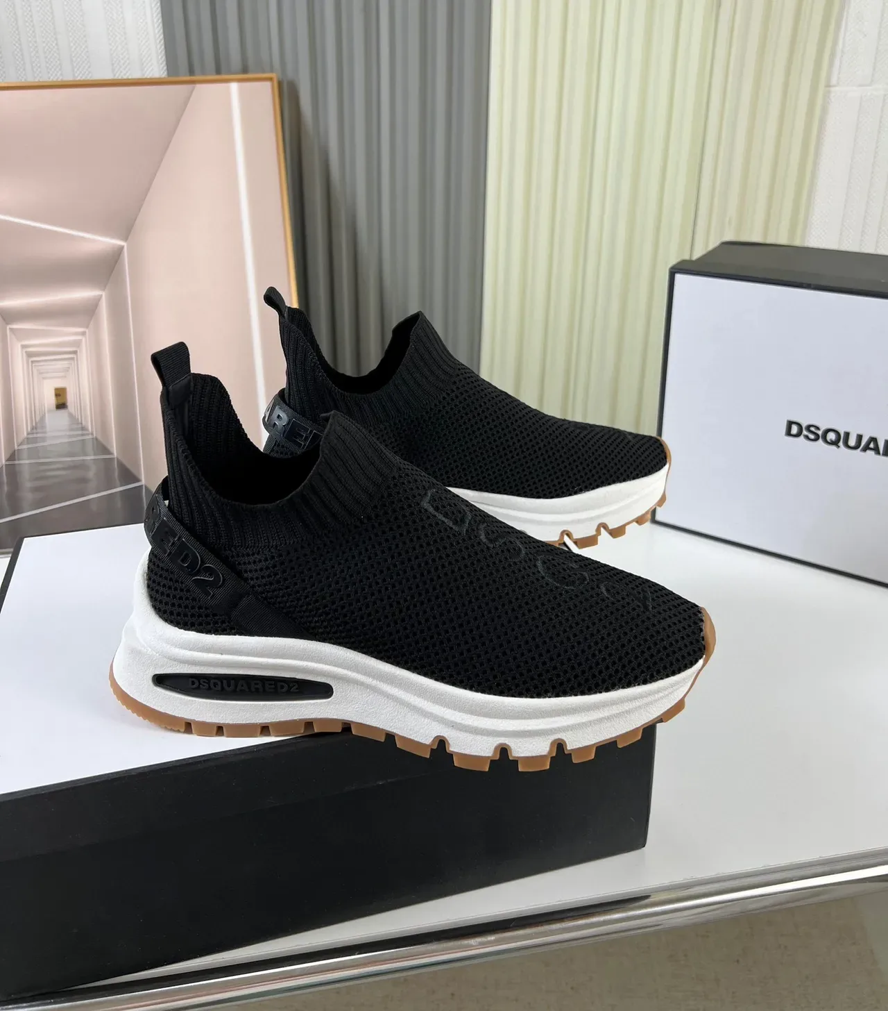 Dsquared2 ICON Black White Gum Lifestyle Sneakers 7