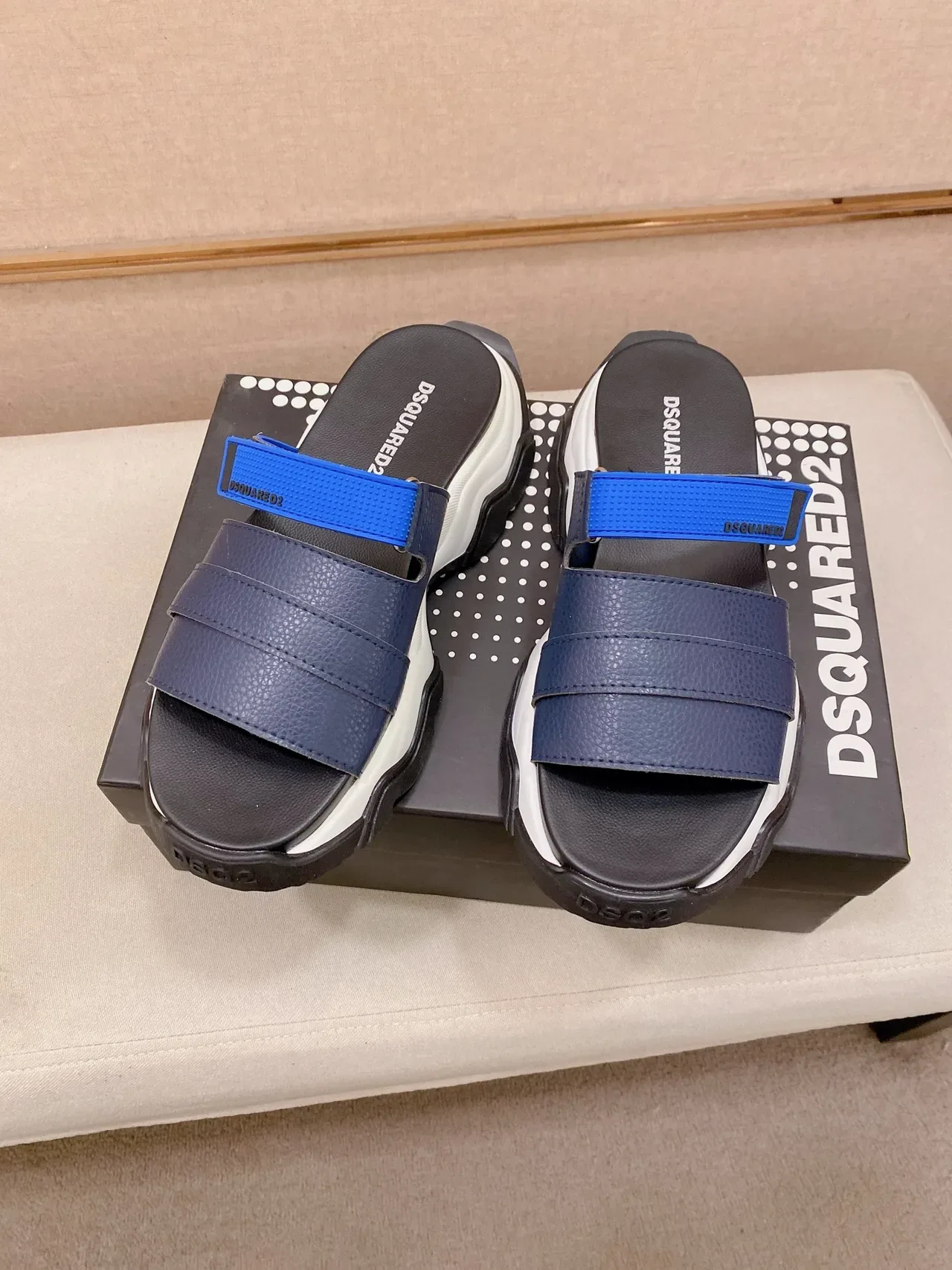 Dsquared2 ICON Navy and Blue Platform Casual Sandals 3