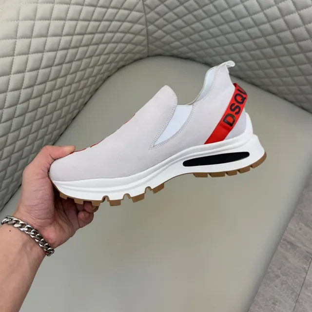 Dsquared2 ICON أبيض أحمر سليب أون حذاء أسلوب حياة 4