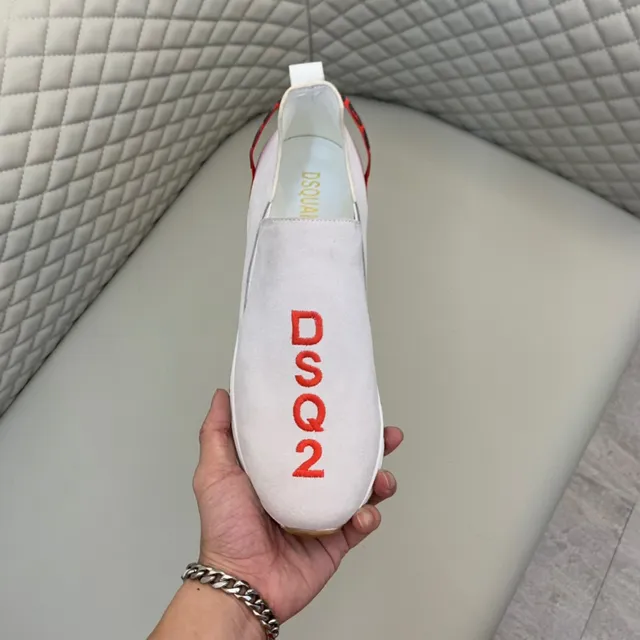 Dsquared2 ICON أبيض أحمر سليب أون حذاء أسلوب حياة 5