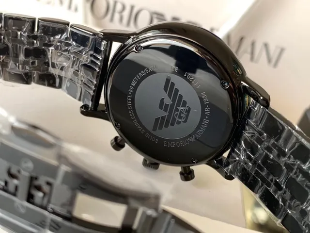 Emporio Armani Relógio Cronógrafo Esfera Preta Mecânica 3