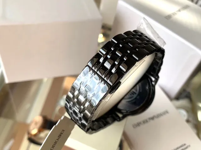 Emporio Armani Relógio Cronógrafo Esfera Preta Mecânica 5