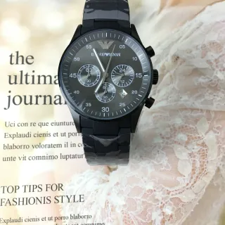 Emporio Armani ক্রোনোগ্রাফ কালো মোনোক্রোম স্পোর্টস ওয়াচ