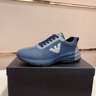 Emporio Armani Impression topographique Logo de l'aigle Bleu Lifestyle Sneaker