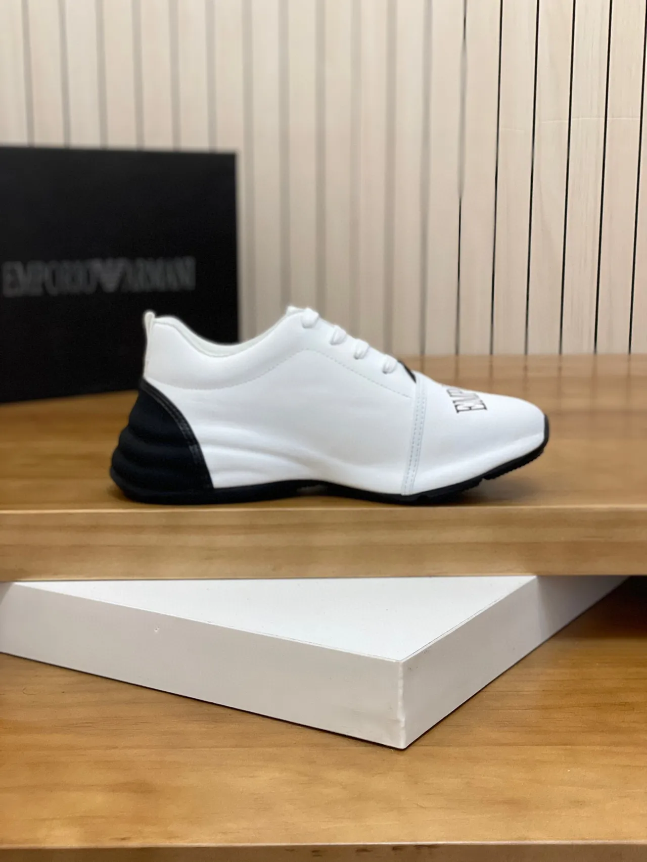 Emporio Armani White and Black Eagle Logo Lifestyle Sneakers 5