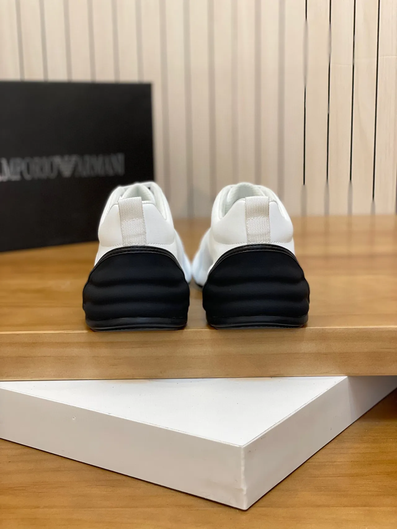 Emporio Armani White and Black Eagle Logo Lifestyle Sneakers 7