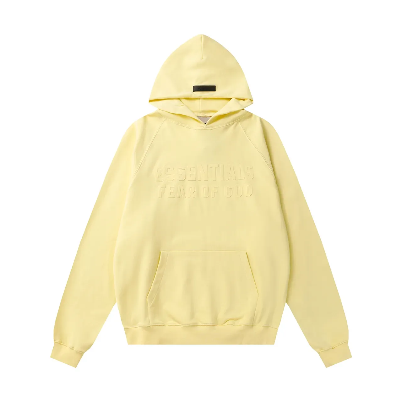 Fear of God Essentials Black Oversized Fit Tonal Embossed Logo Hoodie 8