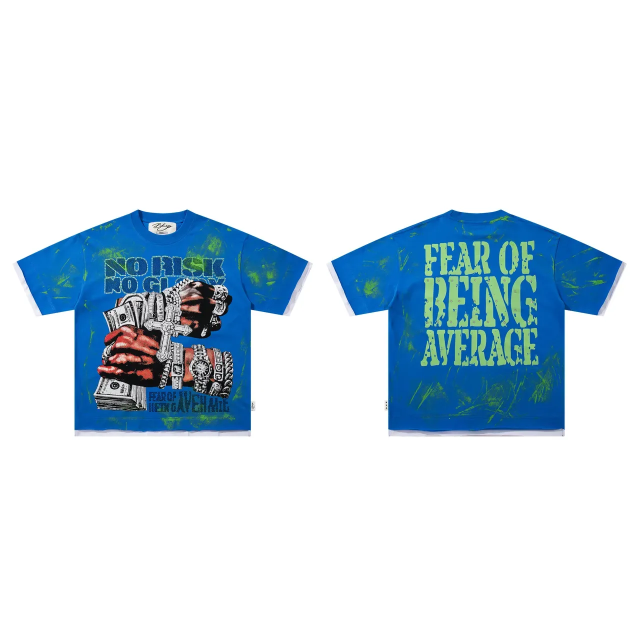 Fear of God Essentials ब्लू ग्रीन ग्राफिक प्रिंट ओवरसाइज़्ड फिट टी-शर्ट 2