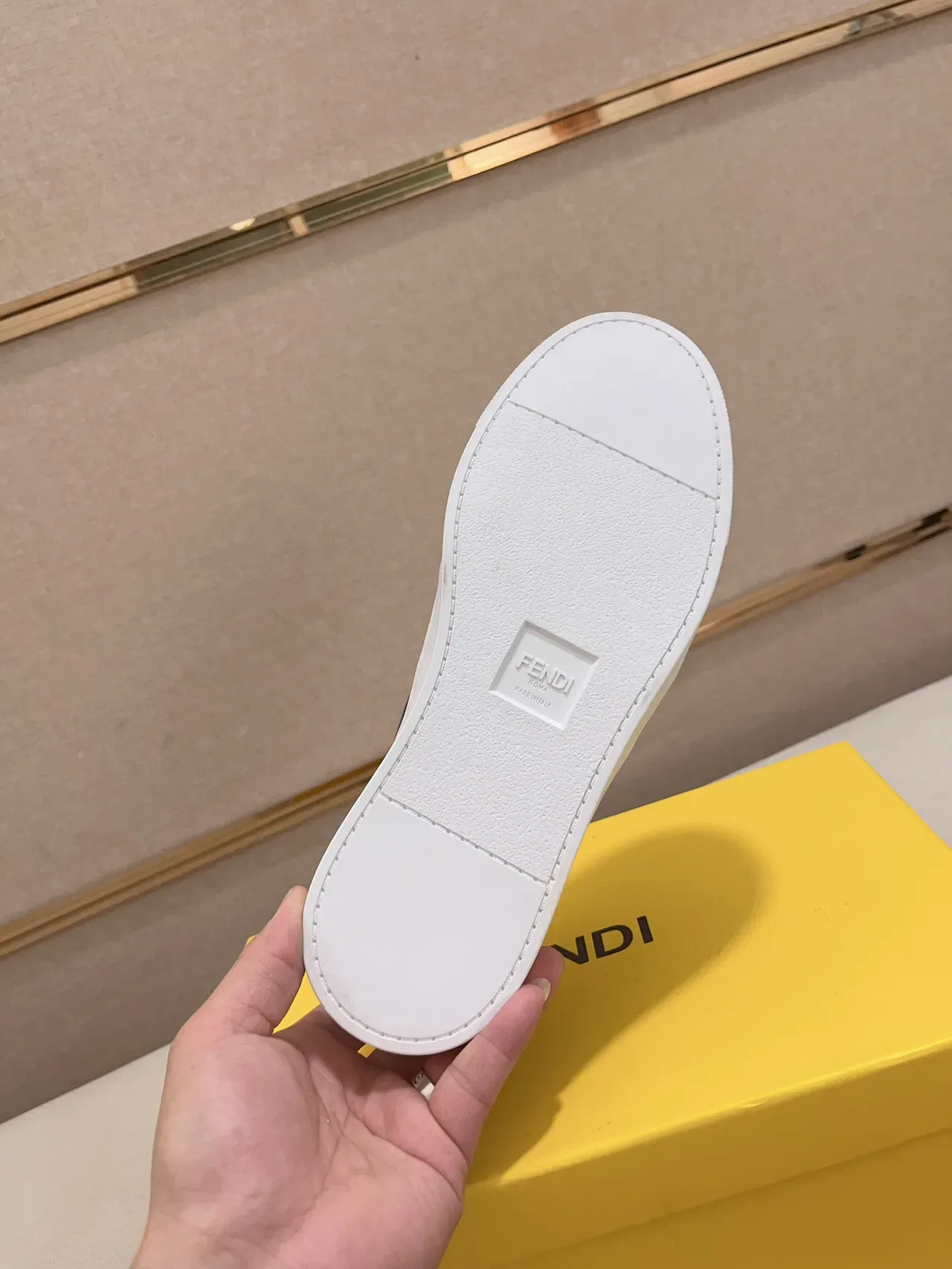 Fendi FF Monogram White and Gray Lifestyle Sneakers 2