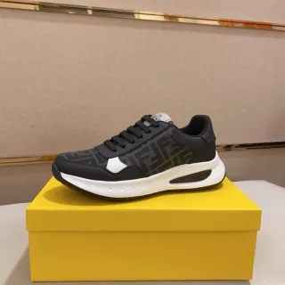 Fendi FF Run Monogram Black and White Chunky Sneakers