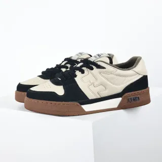 Fendi First Beige Black H-Shaped Side Overlay Leather-Suede Two-Tone Lifestyle Sneakers