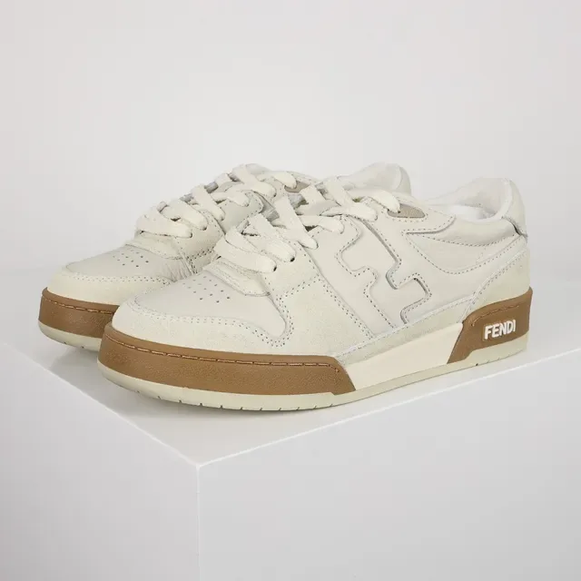 Fendi First Off-White and Tan Lifestyle Sneakers 2