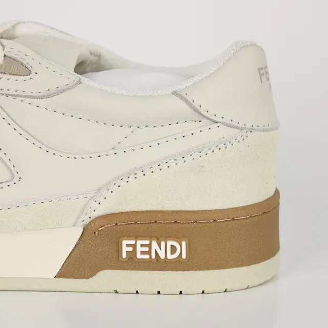 Fendi First Off-White and Tan Lifestyle Sneakers 4