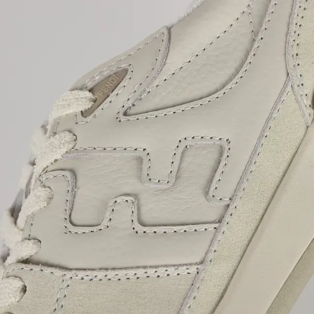 Fendi First Off-White and Tan Lifestyle Sneakers 6