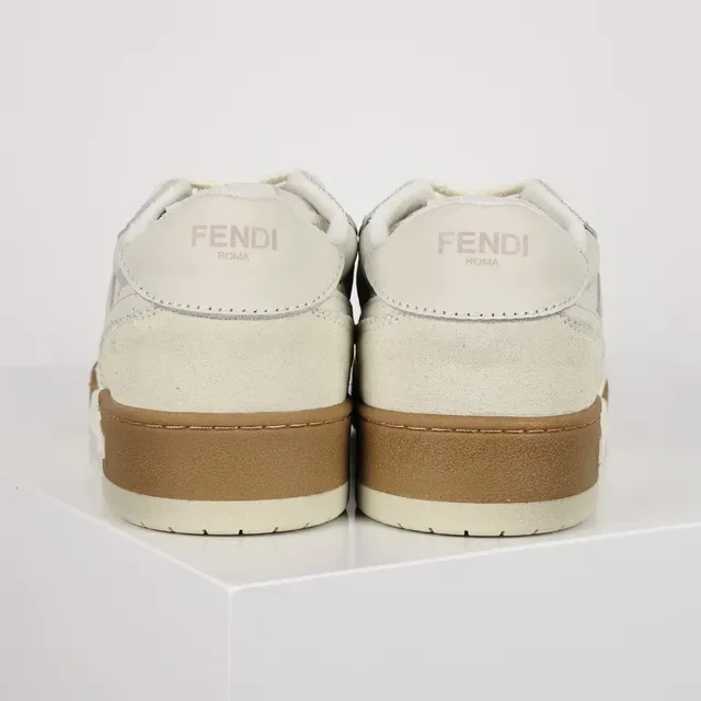 Fendi First Off-White and Tan Lifestyle Sneakers 7